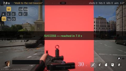 What the model saw in Red beacon 20 m ahead, seed 8