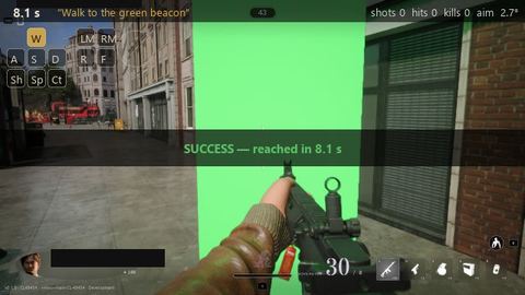 What the model saw in Green, 20 m at 45°, seed 9