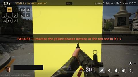 What the model saw in Red among 2 beacons, seed 5