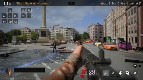 What the model saw in 2 enemy heroes, 15 m, firing back, seed 3