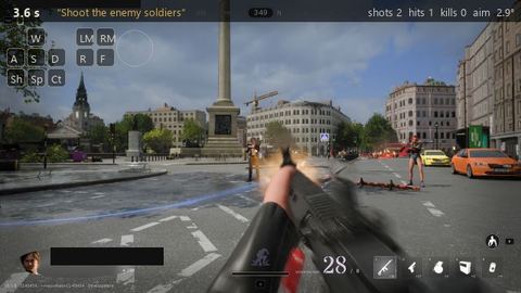 What the model saw in 2 enemies, mouse sensitivity x2, seed 1