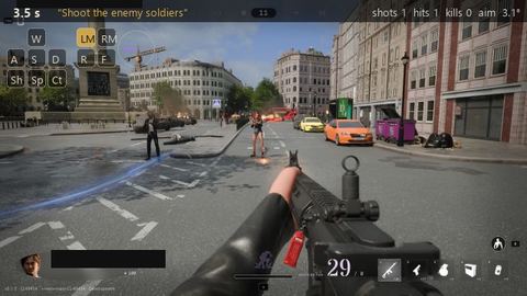 What the model saw in 2 enemies, mouse sensitivity x0.5, seed 7