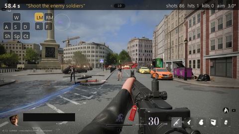 What the model saw in 2 passive enemies, infinite ammo, seed 1